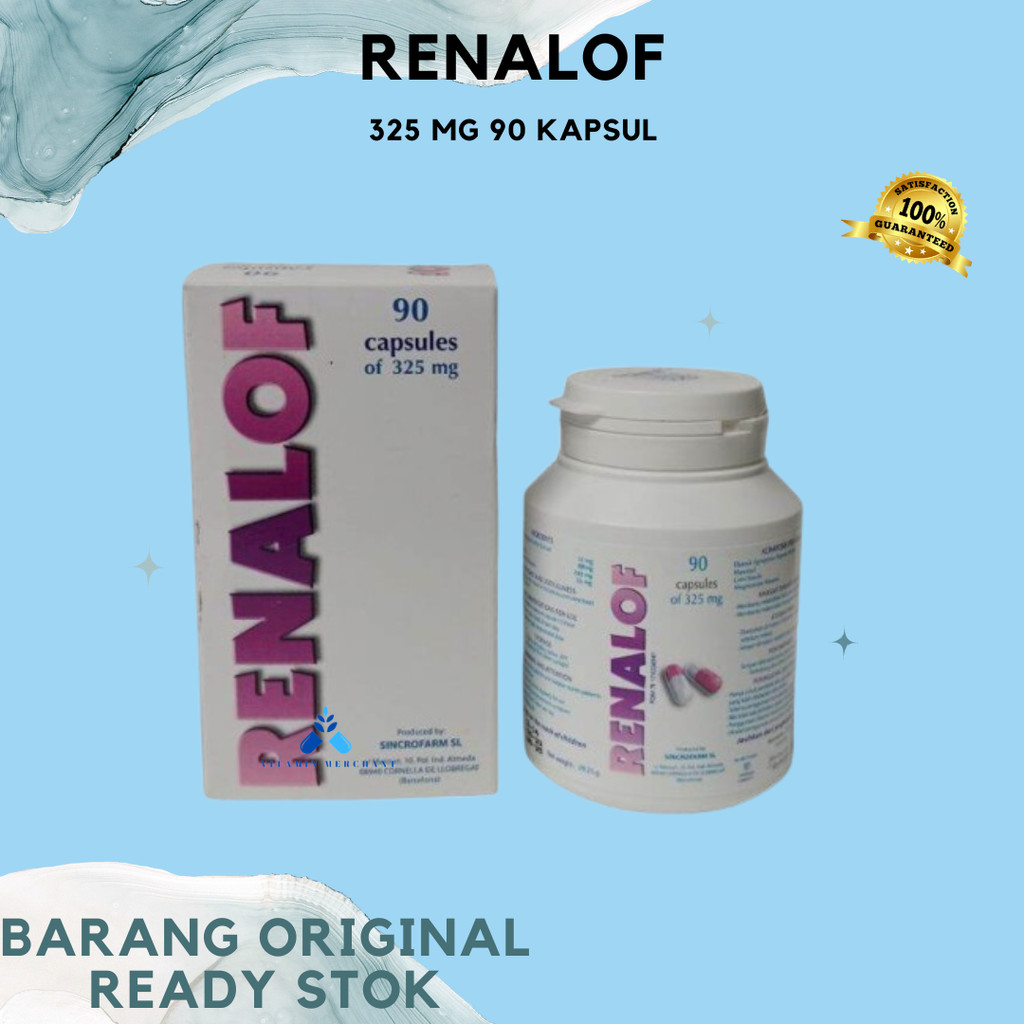Renalof 325 mg 90 Kapsul - Membantu meluruhkan batu urin di ginjal dan membantu melancarkan buang ai