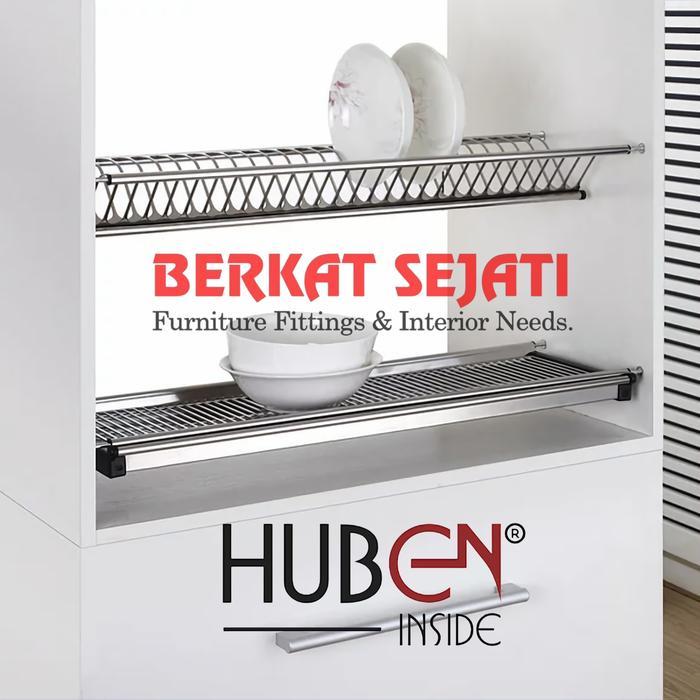 (100cm) Rak Piring & Gelas Stainless Steel Kitchen Kabinet Dish Rack