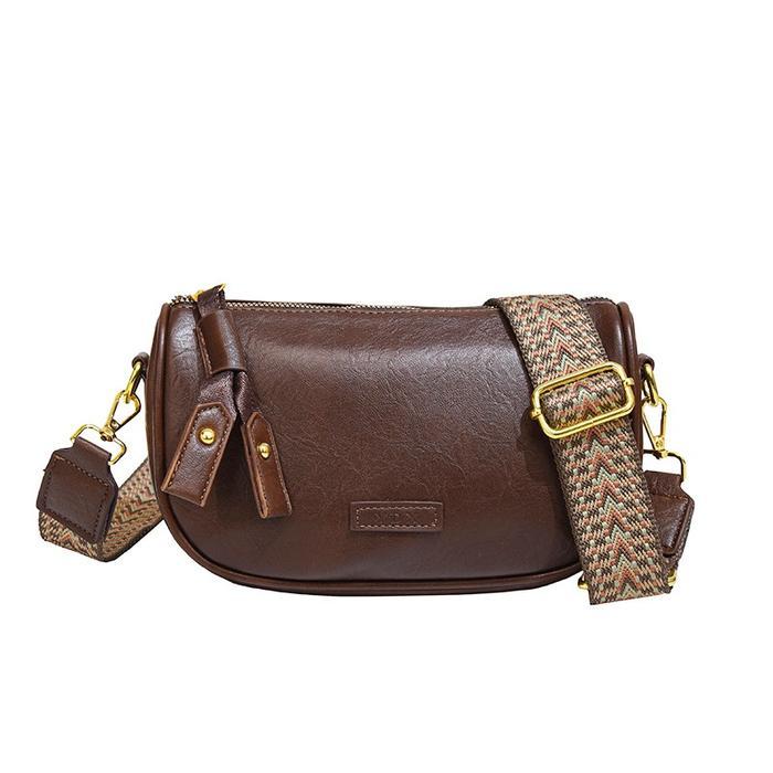 2026 model tas bantal Boston yang sedang tren, dengan tali bahu lebar, tas selempang wanita, tas