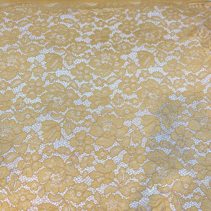 Kain Brokat Motif Bunga Mawar Kuning ( Pronto Moda )