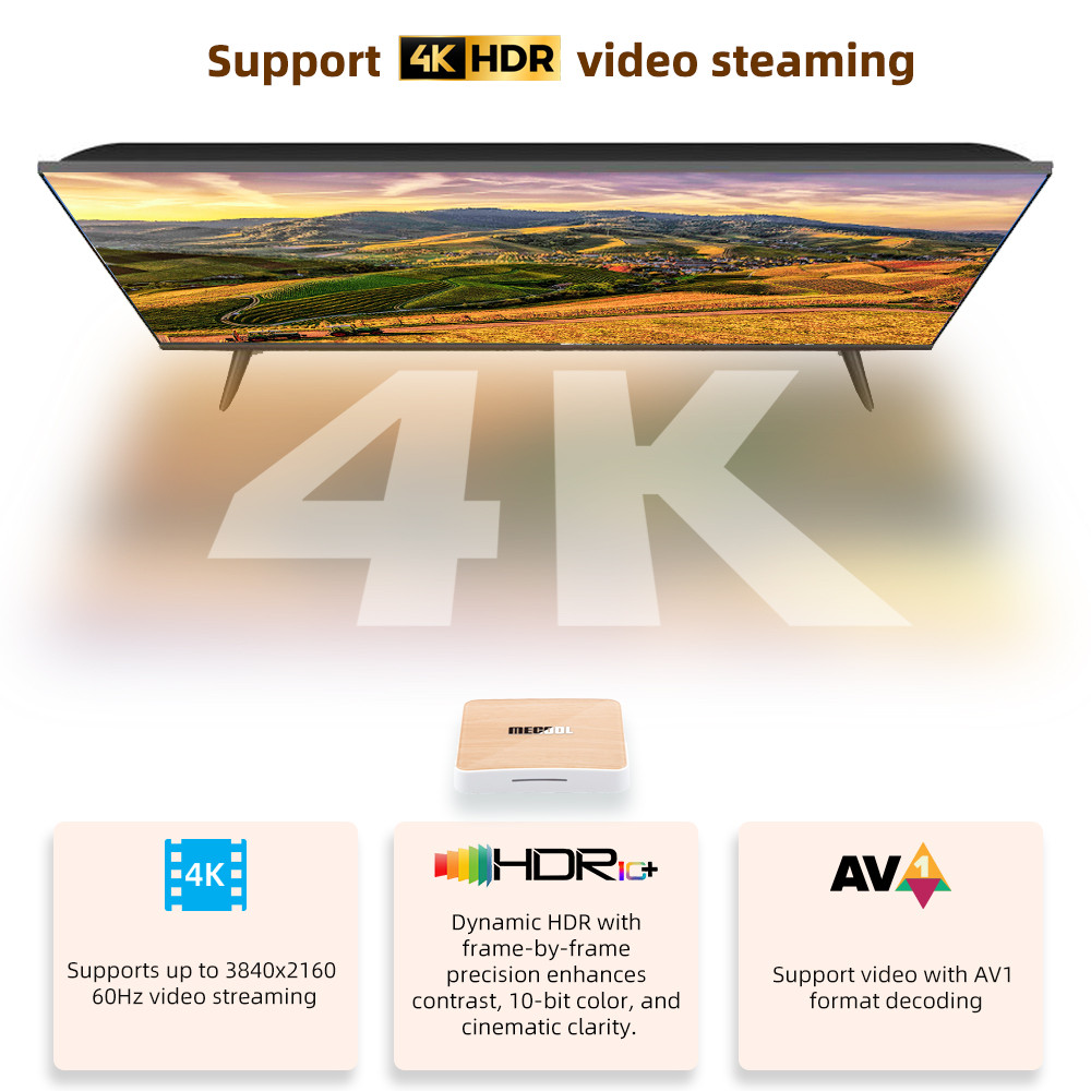 MECOOL KM6 TV Box Media Player Wifi 6 Google Certified Android 10.0 4GB 64GB Amlogic S905X4 1000M