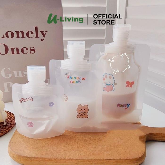 U-Living Travel Botol Refill Tempat Sabun Cair Botol Sabun Travel Plastik Fliptop Travel Bottle