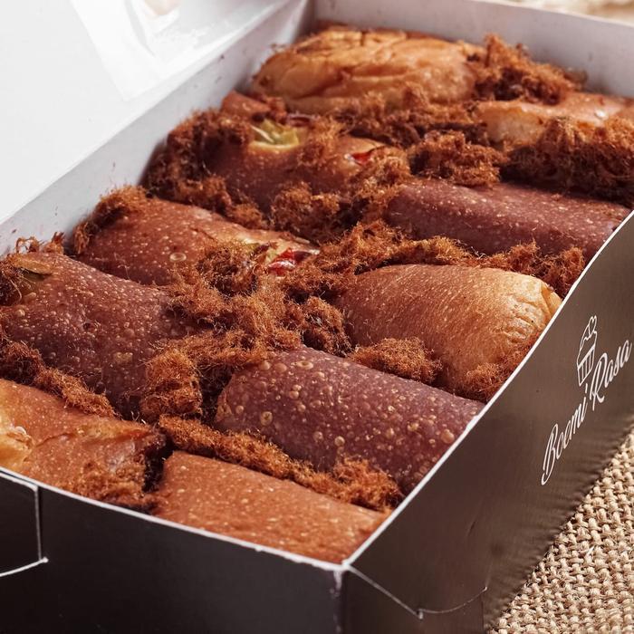 "New" 2Box / Roti Gulung Cokelat + Roti Gulung Abon Original Manis Cemilan Kering