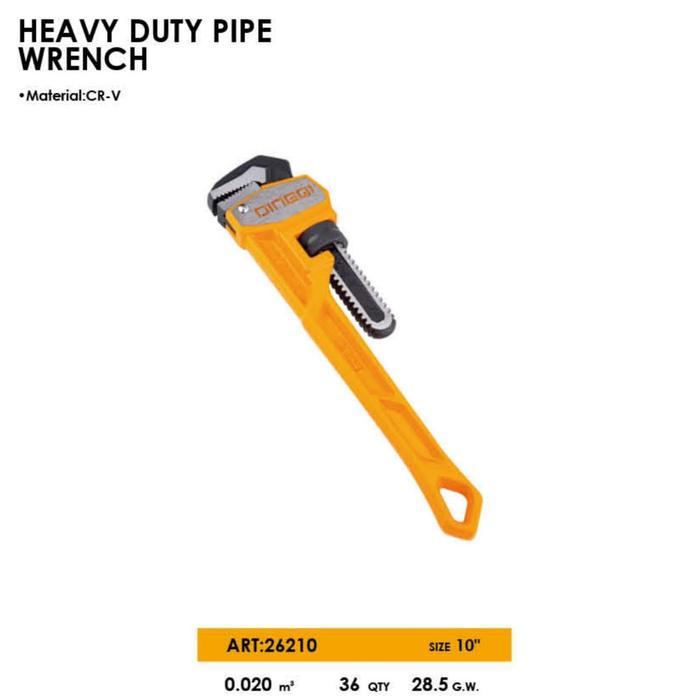 DINGQI Kunci Pipa Gastong Heavy Duty Pipe Wrench 10in 26210