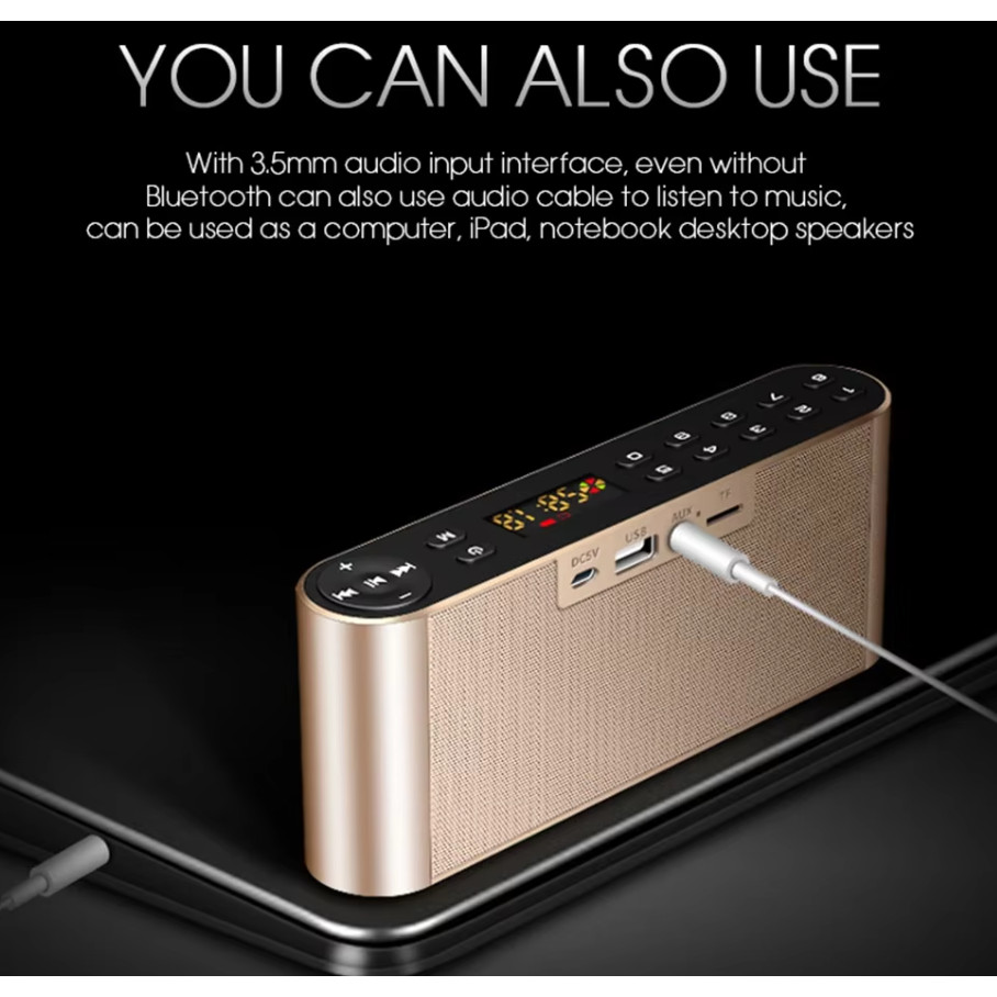 Bluetooth Speaker Usb Portable Speakers with Fm Radio Cannon Russian Steel Saber Wireless Microphone