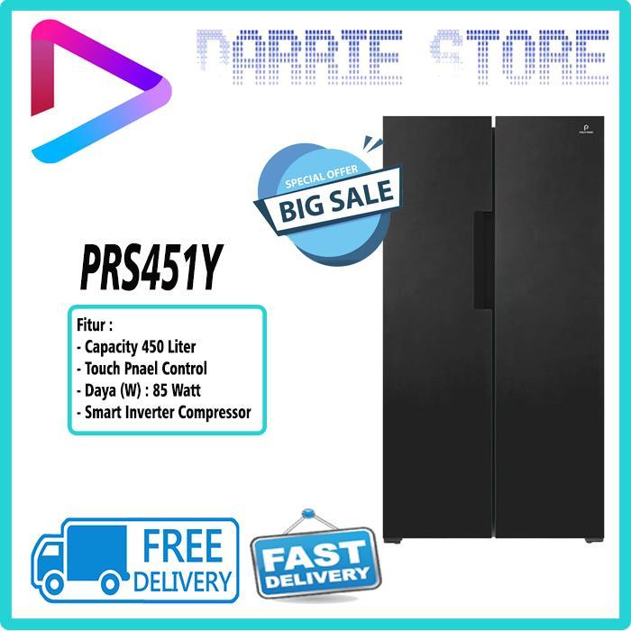 POLYTRON PRS451Y KULKAS SIDE BY SIDE POLYTRON INVERTER PRS 451 PRS451