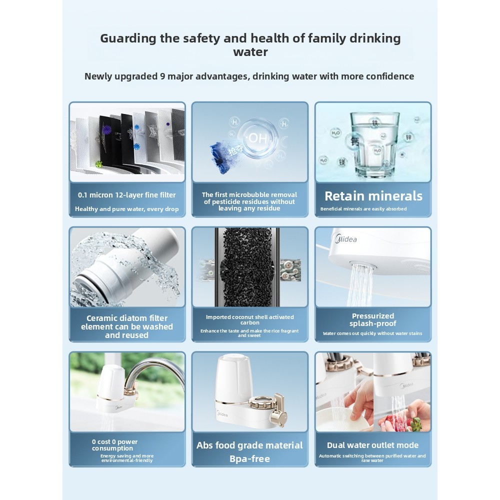 Faucet filter household tap water purifier front water purifier kitchen filter purifier universal