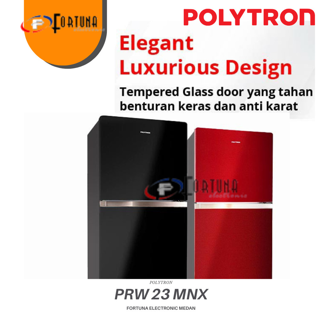 KULKAS JUMBO 2 PINTU POLYTRON BELEZZA PRW 23 MNX 220 LITER || MEDAN FREE ONGKIR