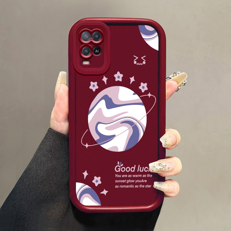 Casing Hp untuk OPPO A54 Case Planet Permen Lolipop Kasing silikon Cesing Anti Crack Tahan Banting K