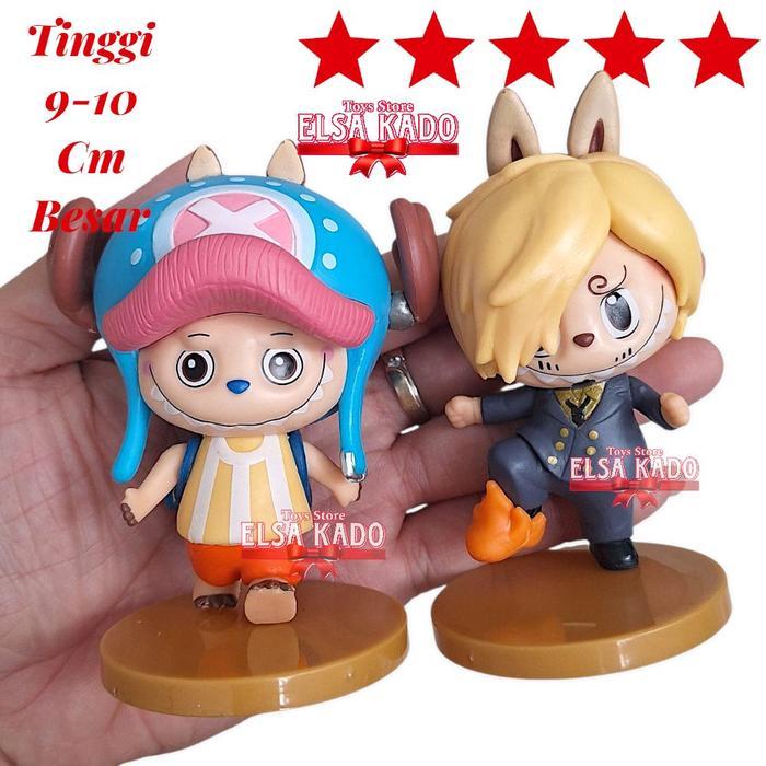 Action Figure One Piece Chibi Besar 10Cm Labubu Version Karakter Anime Nami / Trafalgar Law /