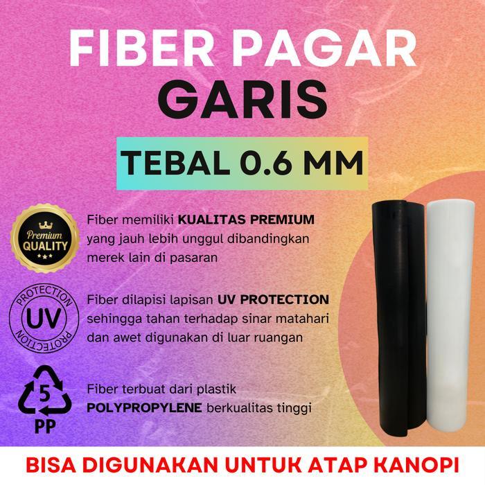 Fiber Penutup Pagar & Kanopi GARIS TEBAL 0.6mm Meteran