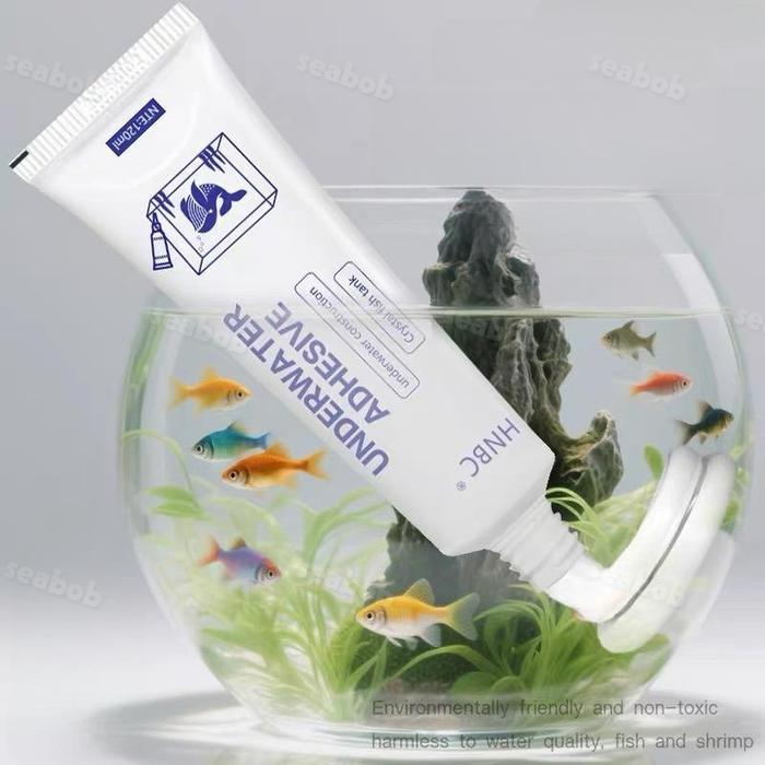 SEABOB Lem kaca akuarium 60ML, lem kebocoran akuarium, lem khusus perbaikan kebocoran kolam, lem