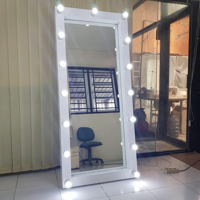 Full Body Standing Vanity Mirror Cermin Lampu Led Kaca Rias Makeup