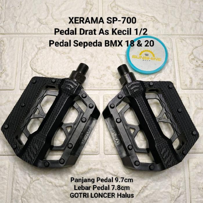 Pedal Drat As Kecil 1/2 SP-700 Black Sepeda BMX 18 Dan 20 Crank Gir Tengah BB USA As Terusan