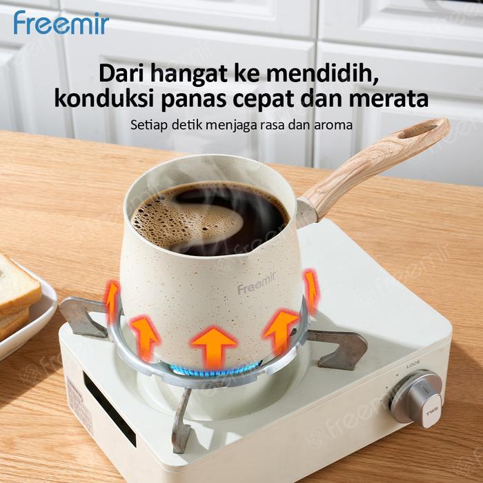 [Masihngekost] Freemir Set Wajan Panci Kopi + Teflon 16 Cm Paket Wajan Sarapan Mini Gemoy Teflon
