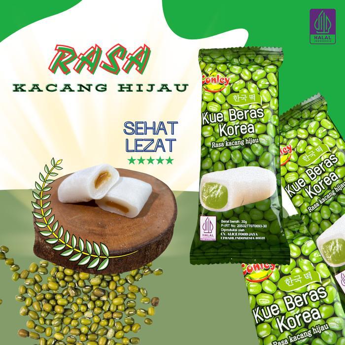 Halal Conley 10+4 Pcs Kue Beras Korea Mochi Lembut & Kenyal Isi Kacang Tebal Rasa Kacang Merah Hijau
