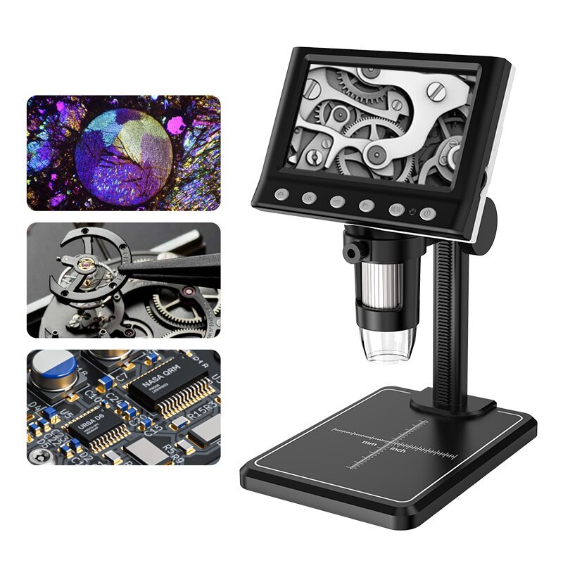 Mikroskop Digital LCD 4.3 In 40-1000X Mikroskop Koin untuk Koin Kesalahan USB Kaca Pembesar Lingkup 