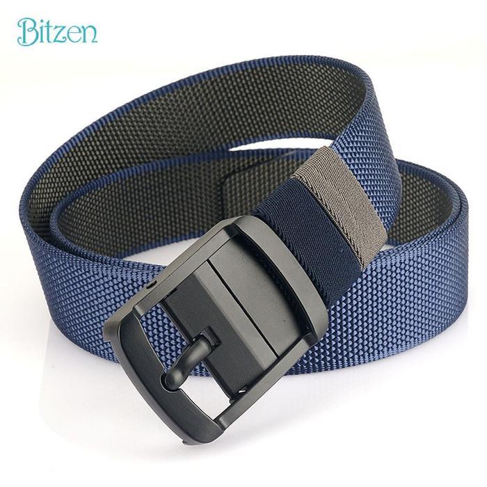 Bitzen Ikat Pinggang Pria Hijau Tentara Nylon Canvas Sabuk Pria Dewasa Men Belt Pasti Ori