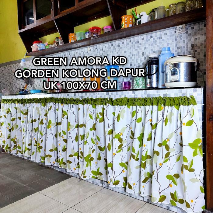 Premium Gorden Kolong Dapur Uk 100X70 Cm Untuk Pemanis Dapur Kain Katun Original