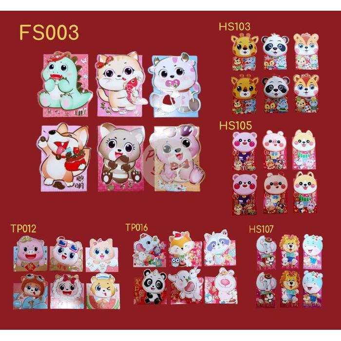 Sale- Angpao Imlek Shio Kelinci 2023 Pendek Animal 3D Dompet Isi 6 Angpau
