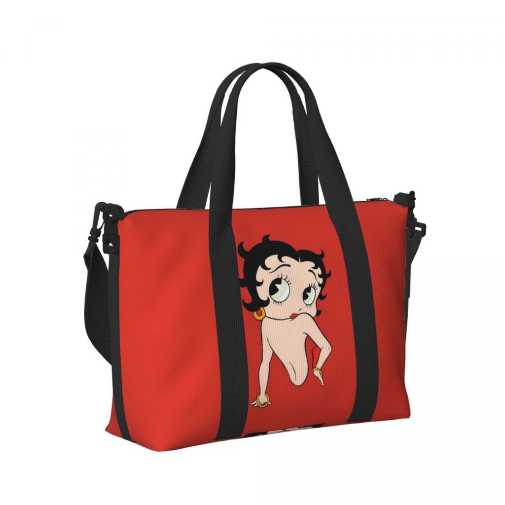 Custom Cartoon Girl B-Bettys Beach Travel Bag Large Capacity Tote Bags for Gym Sport Women Shopping