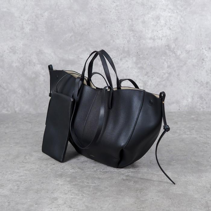 ORIGINAL Tas POLENE CYME BLACK TOTE BAG WITH POUCH MEDIUM 100% GINAL READY STOCK