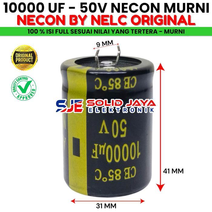 "New" CAPASITOR ELKO 10000 UF 50 V NECON MURNI ASLI ELCO NECON 10000UF 50V ELKO CAPASITOR KAPASITOR