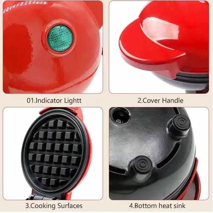 Mini Waffle Maker Pembuat Waffle Elektrik Cetakan Wafel/ Waffle Maker Sandwich Pancake/ Cetakan