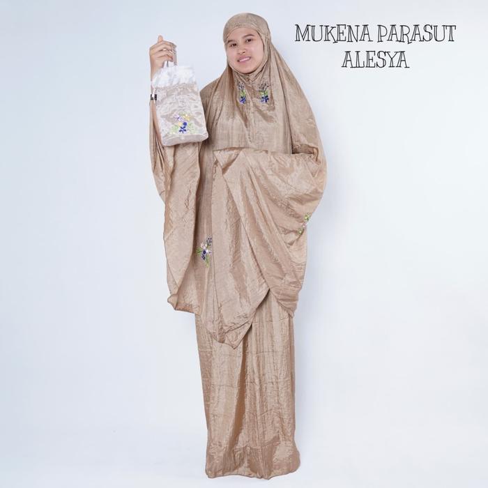 Sale Mukena Parasut Sulam Timbul Alesya Tas Organza Atasan Bawahan Panjang Travel Muslim Bordir