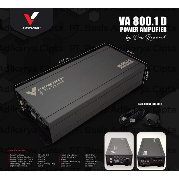 Vox Research Power Amplifier Monoblok Veruso Va800.1D Va 800.1D Bass Boost 0-12Db Output 300W X 1