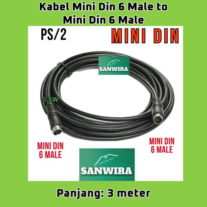 Kabel Mini Din 6 Male to Mini Din 6 Male - panjang : 3 meter