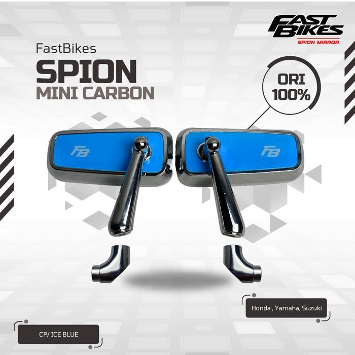 "New" FASTBIKES Kaca Spion Variasi Chrome Hitam Mini Karbon Universal Vario Mio Beat Aerox Nmax