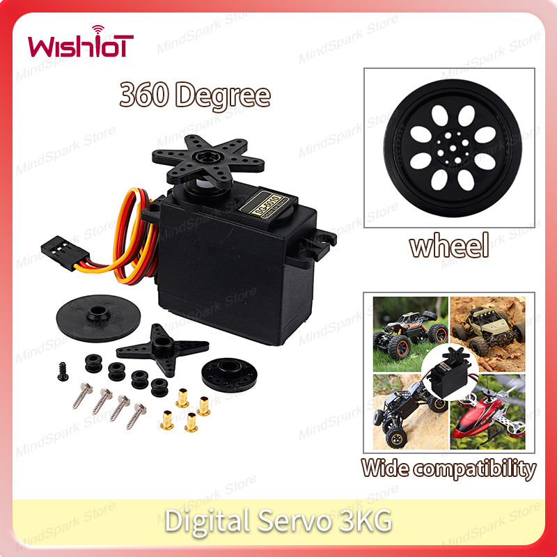 Digital Servo 3KG Standard Analog Wheel Motor 360 Degree Continuous Rotation for DIY Robot Car Model