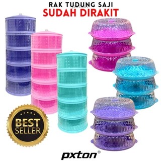 PXTON - Multilayer Rak Plastik Penyimpanan Tempat Makanan / Food storage 4 susun / tudung saji / tud