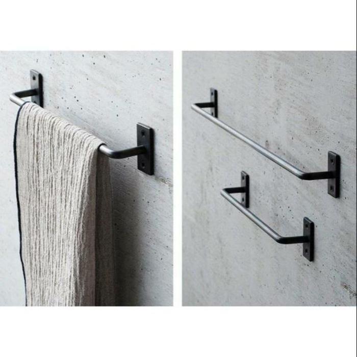 kastok baju cantolan baju hanger baju gawangan handuk Besi Hitam