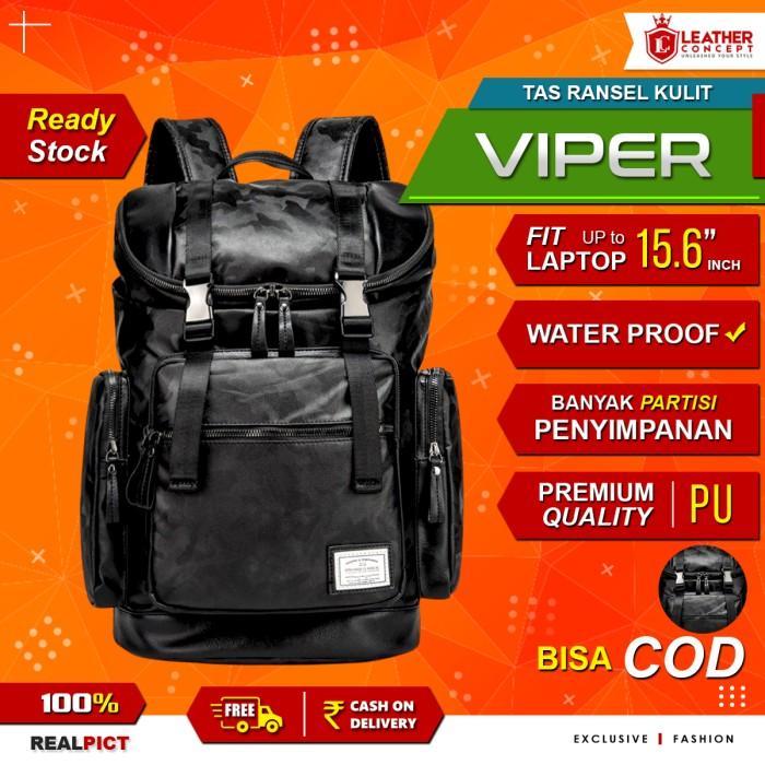 Visval Top - Tas Ransel Pria Kulit / Ransel Kulit Pria Backpack Kulit Viper Grosir