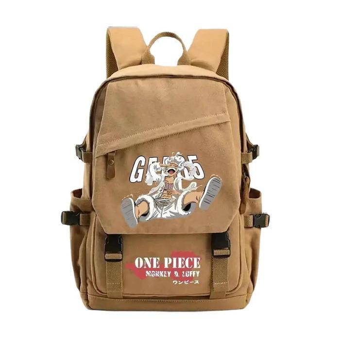 Visval Top - Ransel Kanvas Unisex Sekolah Anime Luffy Topi Jerami Up To 15'6" Nika Gear 5 Waterproof