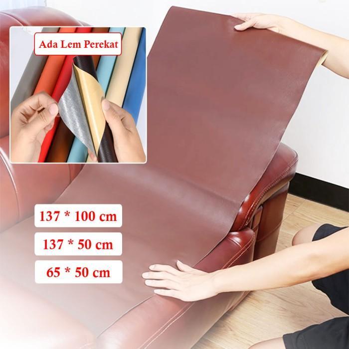Top Stiker Kulit Tambal Sofa Jok Motor Robek Sticker Meteran Ada Lem Perekat Panjang 65 137 cm -
