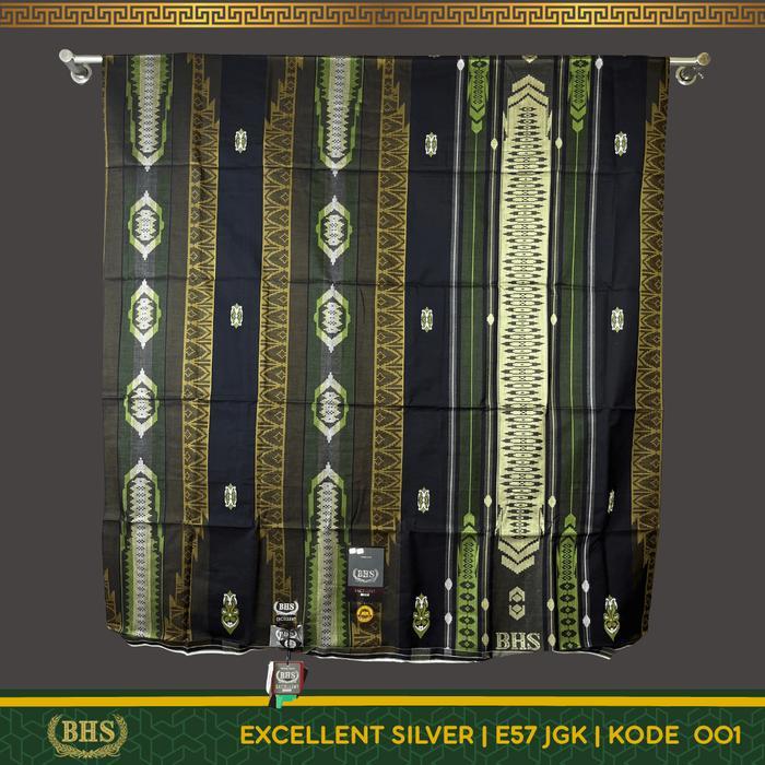 TERLARIS Sarung BHS Excellent SILVER Motif E57 JGK Jacquard Gunung Karakatau Bahan Mercerized