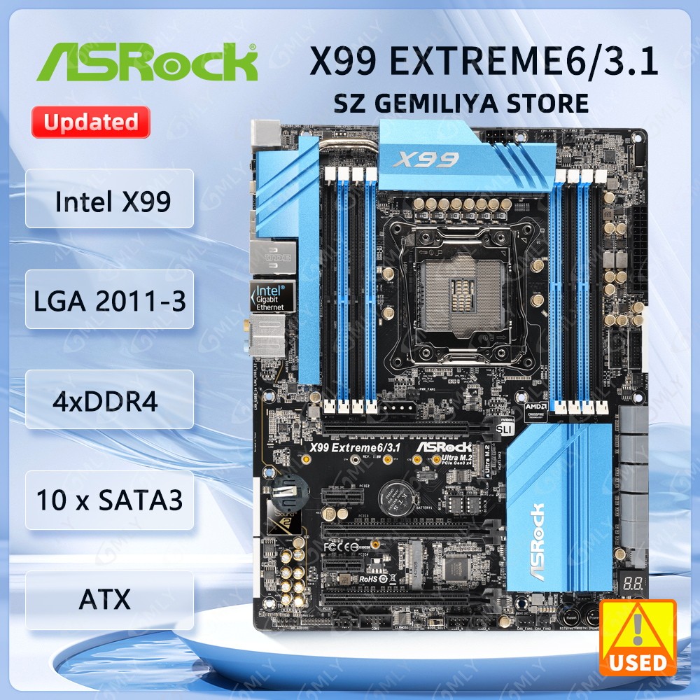 X99 X99M Motherboard Asrock X99 EXTREME6/3.1 Motherboard LGA 2011-V3 DDR4 128GB support E5-2670 v3