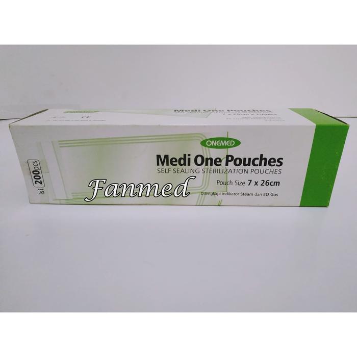 STERILE POUCH PLASTIK STERILISASI MEDIONE 7 X 26 CM MEDI ONE POUCHES