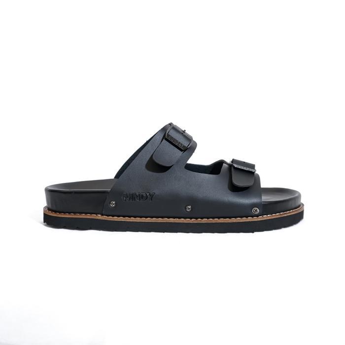 Ada Wajendra x MNDY - Yuno Bold - Sandal Selop Slide Hitam Pria Kasual / Elegan / Durable Sendal