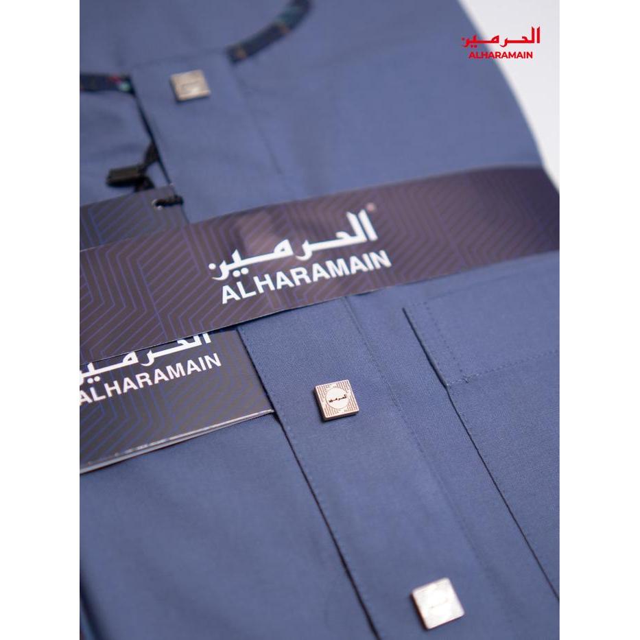 Al Haramain Jubah / Gamis Pria Remaja & Dewasa Premium (Igh 005) Biru Gelap Toska Abu Tua