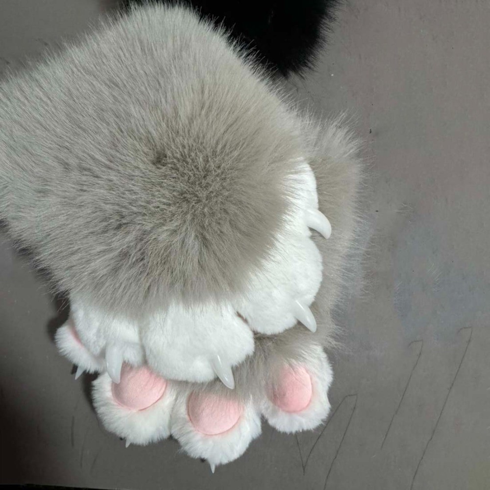 Cartoon Cosplay Costume Gloves Squeaky Kig Furry Cat Paw Gloves Warm Fursuit Kigurumi Cat Claw