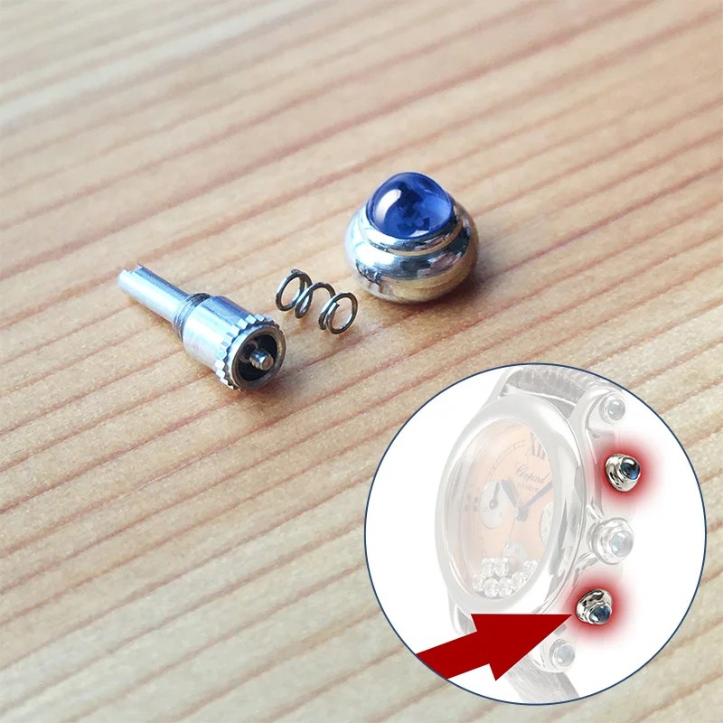 Steel Pusher for Chopard Happy Sport Diamanten Chronograph Quartz Watch Button