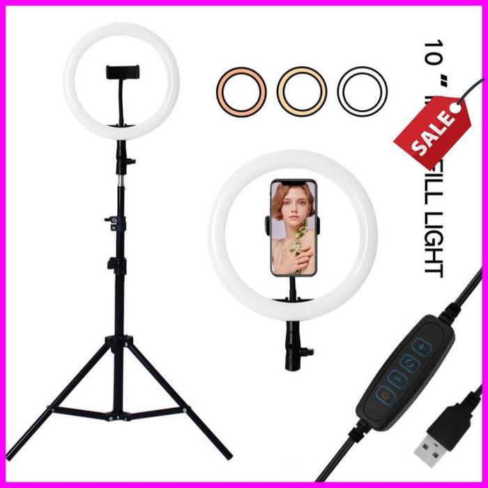 PAKET SUPER HEMAT TRIPOD 2,1 METER + RINGLIGHT 26 CM MAKE UP VLOG LAMPU RINGLIGHT / TRIPOD RINGLIGHT