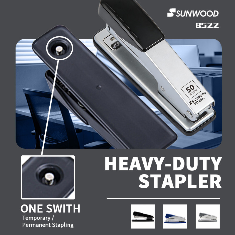 SUNWOOD 24/8 Heavy-Duty Stapler, Effort-Saving Design, Staples up to 50 Sheets 8522New & Old