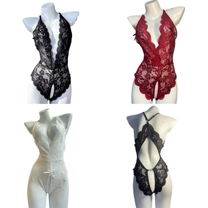 Lingerie Wanita bodysuit sexy New Style model v shape full renda impor