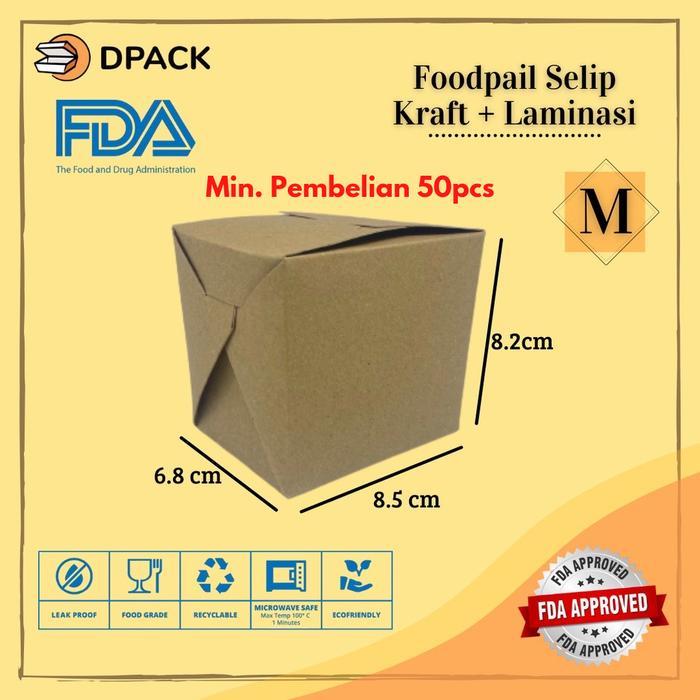 Per Satuan I Food Pail Selip Size M Eco Kraft Foodgrade Paper Rice Box