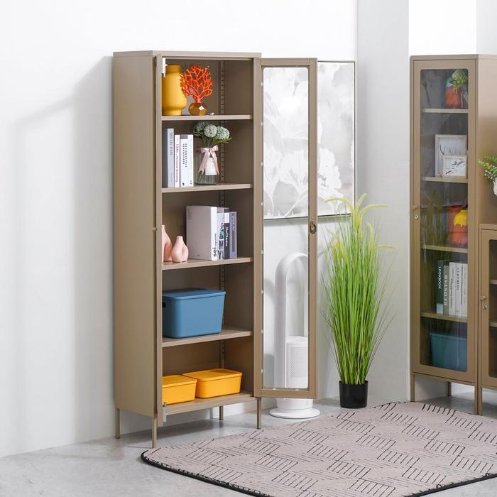 Informa Flins Lemari Arsip Kantor Metal 2 Pintu Kaca High Rak Buku Pajangan Tempat Dokumen Filing